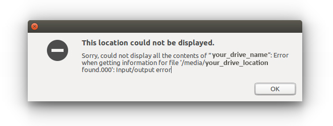 Ubuntu input/output error