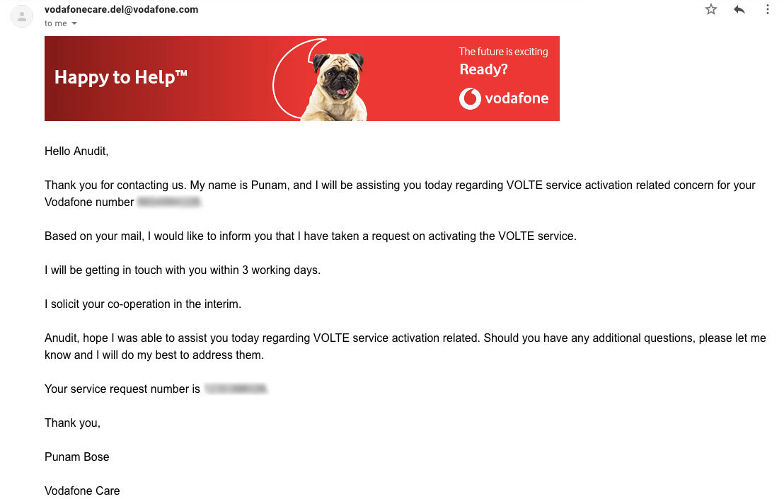 email from Vodafone